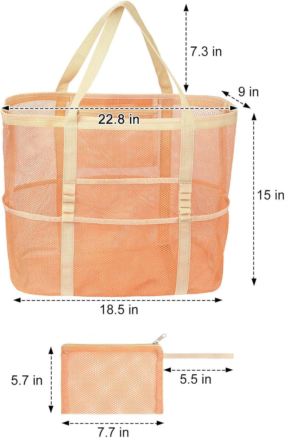 iminuo Mesh Beach Bag Waterproof Sandproof - Large Tote Pool Bag for Women Vacation Essentials Beach Accessories iminuo Mesh Beach Bag Waterproof Sandproof - Large Tote Pool Bag for Women Vacation Essentials Beach Accessories