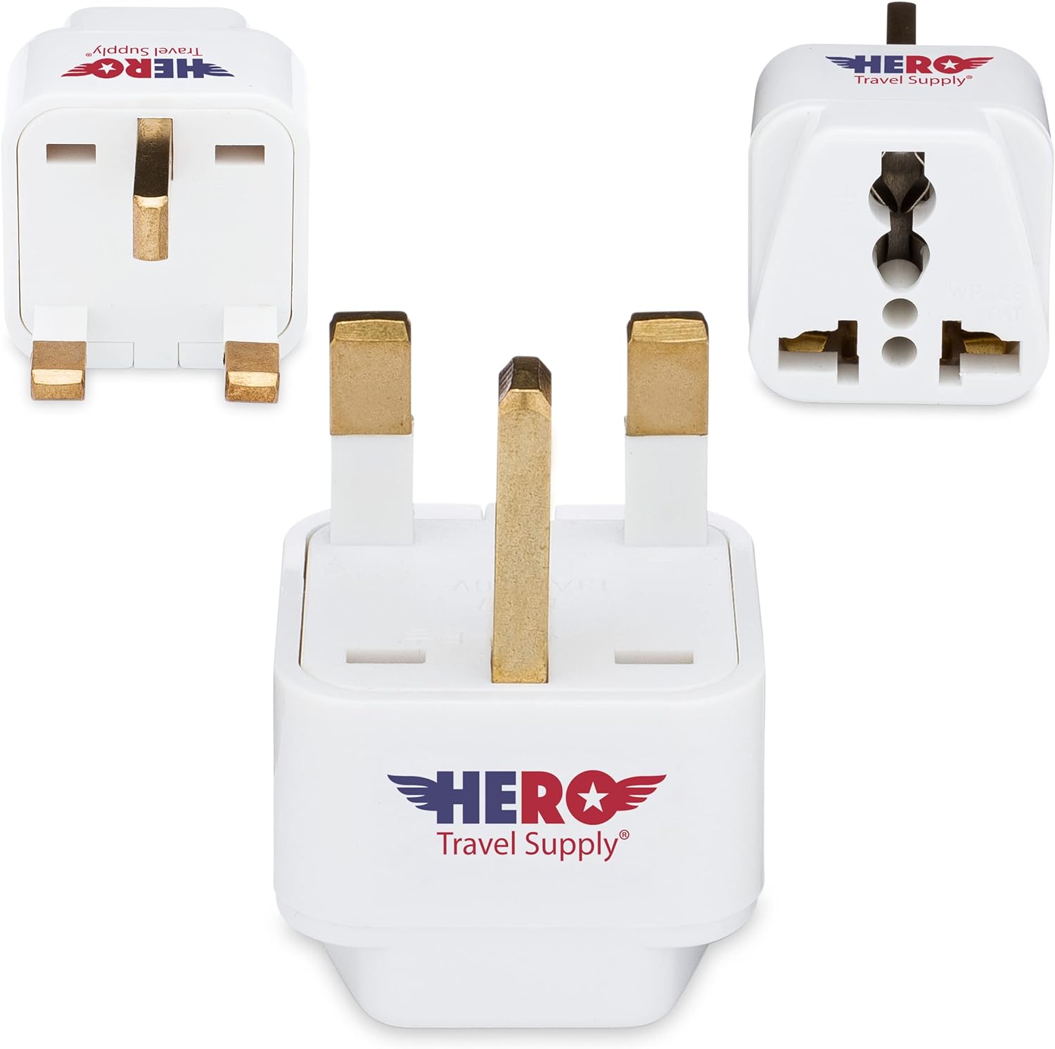 Hero Universal Travel Adapter (2 USB Ports) – Power Plug for US Europe France UK Ireland Thailand NZ Australia 100+ Countries (2-Pack)