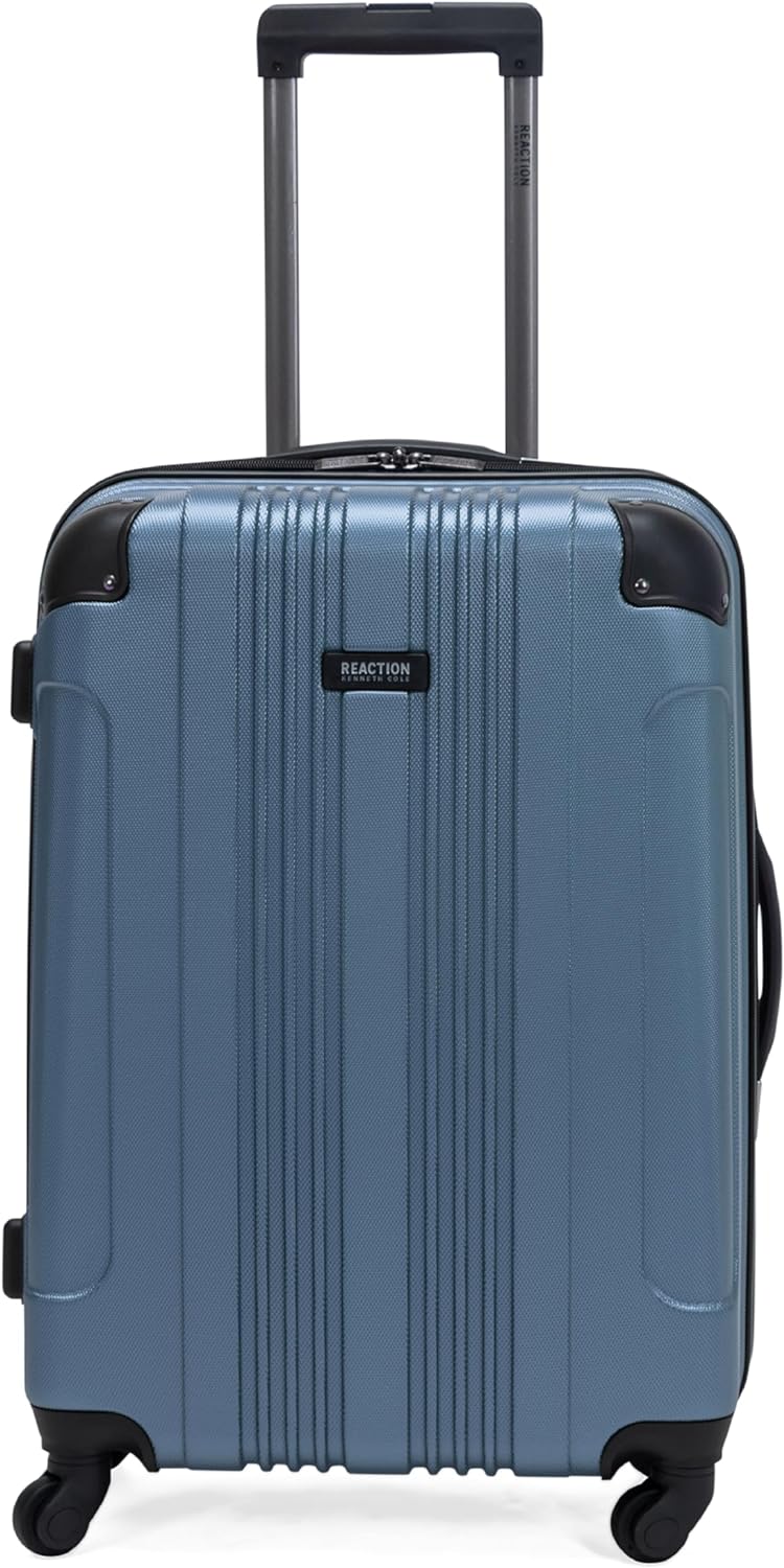 Kenneth Cole REACTION Out of Bounds Lightweight Hardshell 4-Wheel Spinner Luggage, Cobalt Blue, 28-Inch Checked