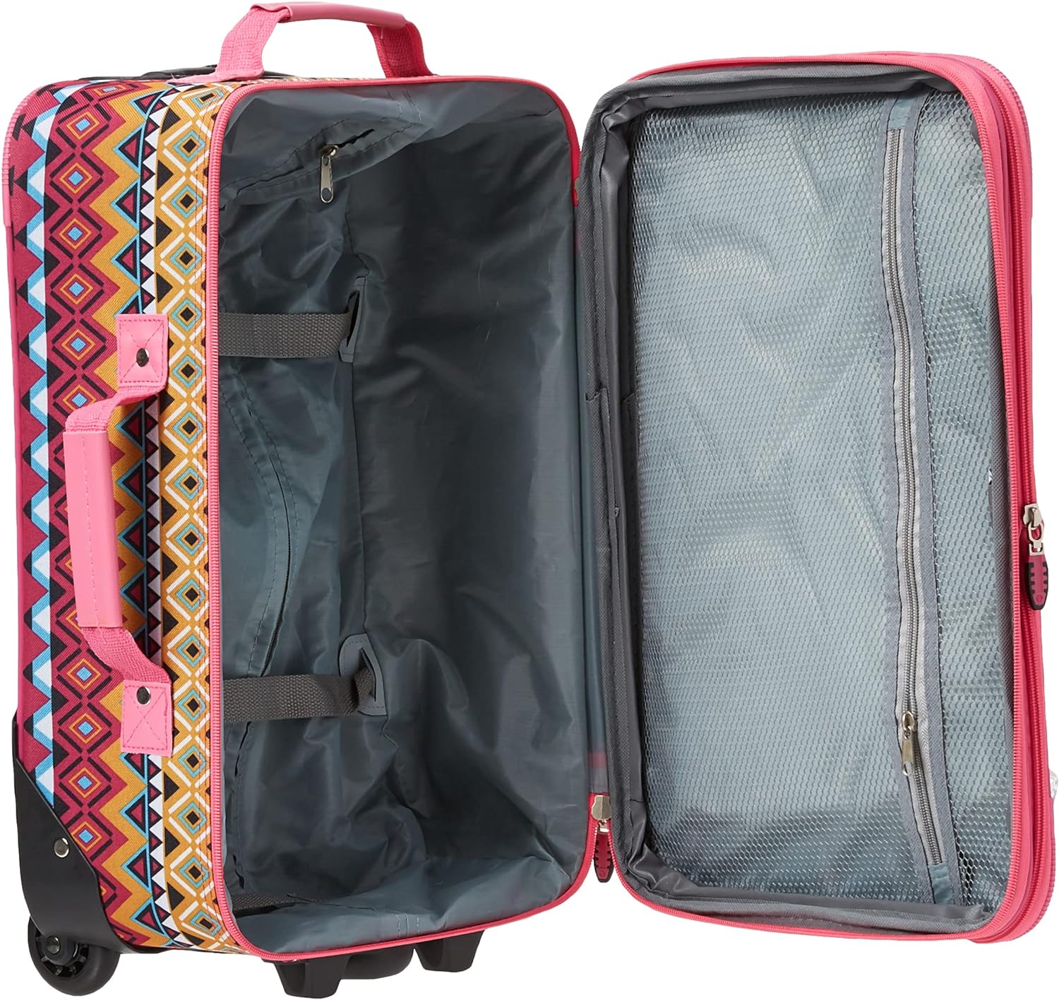 Rockland Fashion Softside Upright Luggage Set, Expandable, Pink, 2-Piece (14/19)