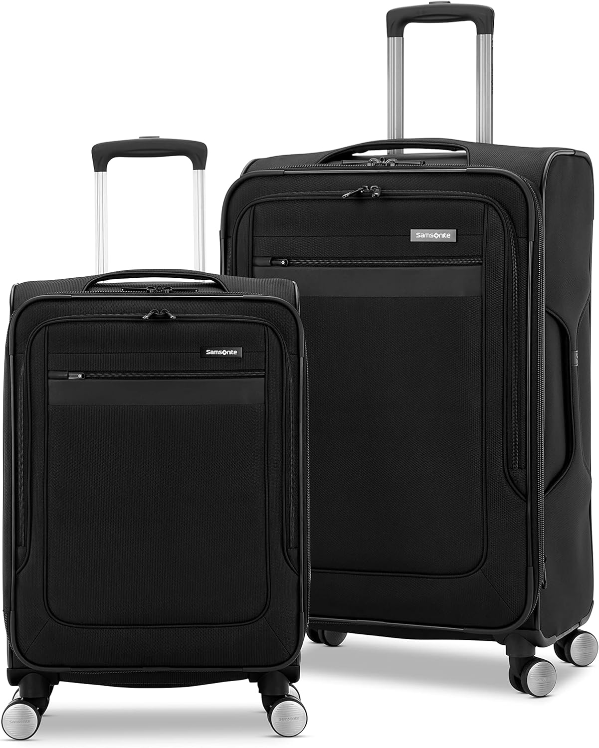 Samsonite Ascella 3.0 Softside Expandable Luggage with Spinners | Black | 2PC SET (Carry-on/Medium)