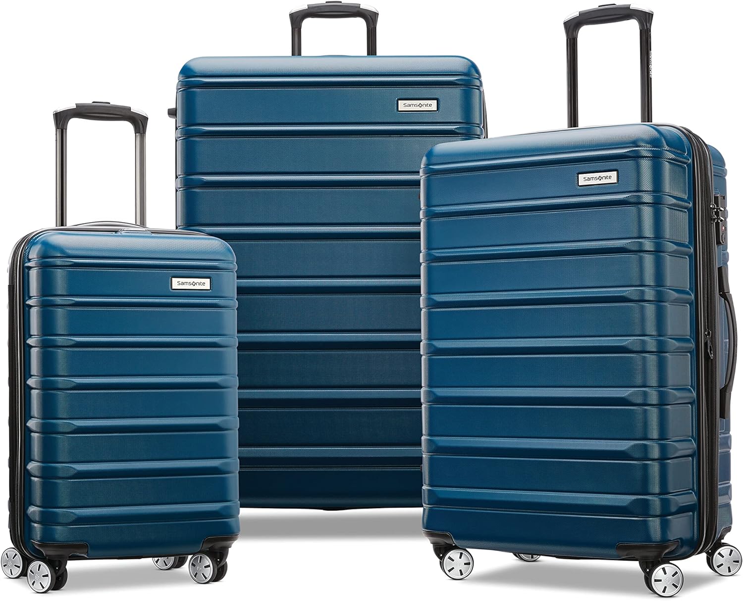 Samsonite Omni 2 Hardside Expandable Spinner Wheel Luggage, Checked Medium 24 in, Nova Teal