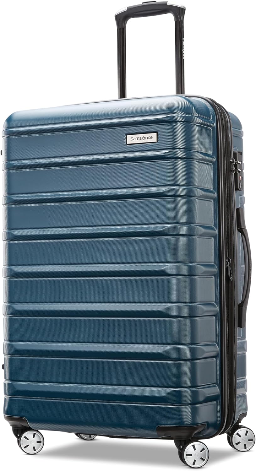 Samsonite Omni 2 Hardside Expandable Spinner Wheel Luggage, Checked Medium 24 in, Nova Teal