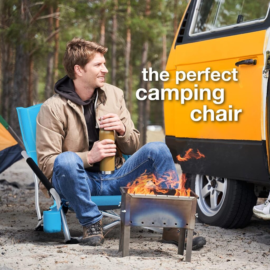 IJ BASICS 2 Pack Low Beach Chairs for Adults | Ultra Light, Heavy Duty Beach Chair with Cupholder and Carry Bag | Compact Backpacking Chair for Camping, Beach, and Travel | Bonus Cooler Bag Included IJ BASICS 2 Pack Low Beach Chairs for Adults | Ultra Light, Heavy Duty Beach Chair with Cupholder and Carry Bag | Compact Backpacking Chair for Camping, Beach, and Travel | Bonus Cooler Bag Included