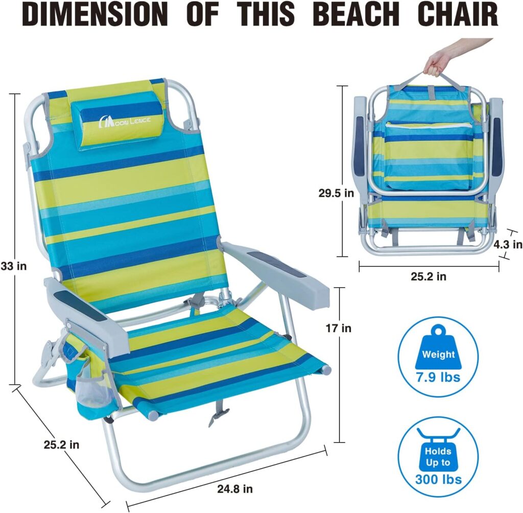 MOON LENCE 2 Pack Folding Beach Chairs with 5 Positions, High Recliner Chairs Lightweight Portable Folding Chair with Towel bar for Camp,Outdoor,Travel MOON LENCE 2 Pack Folding Beach Chairs with 5 Positions, High Recliner Chairs Lightweight Portable Folding Chair with Towel bar for Camp,Outdoor,Travel