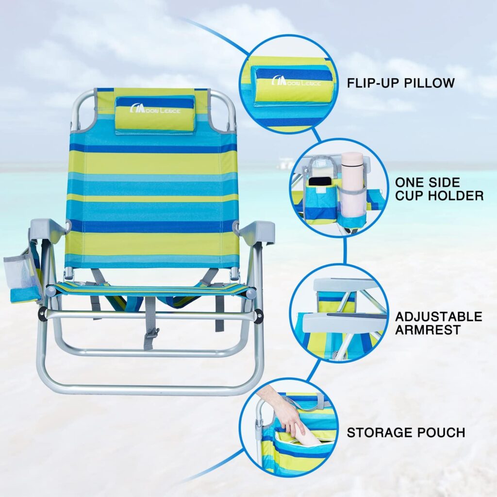 MOON LENCE 2 Pack Folding Beach Chairs with 5 Positions, High Recliner Chairs Lightweight Portable Folding Chair with Towel bar for Camp,Outdoor,Travel MOON LENCE 2 Pack Folding Beach Chairs with 5 Positions, High Recliner Chairs Lightweight Portable Folding Chair with Towel bar for Camp,Outdoor,Travel