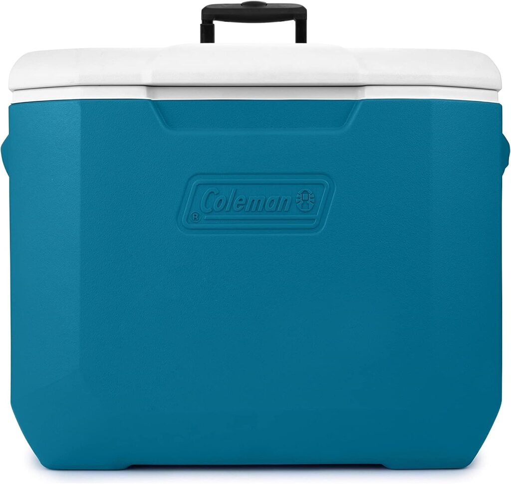 Coleman Chiller Series 60qt Wheeled Insulated Portable Cooler, Ice Retention Hard Cooler with Heavy Duty Wheels and Handle