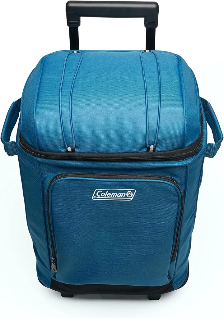 Coleman Chiller Series Insulated Portable Wheeled Soft Cooler, Leak-Proof 42 Can Capacity Cooler with Heavy Duty Wheels and Handle and Ice Retention Coleman Chiller Series Insulated Portable Wheeled Soft Cooler, Leak-Proof 42 Can Capacity Cooler with Heavy Duty Wheels and Handle and Ice Retention