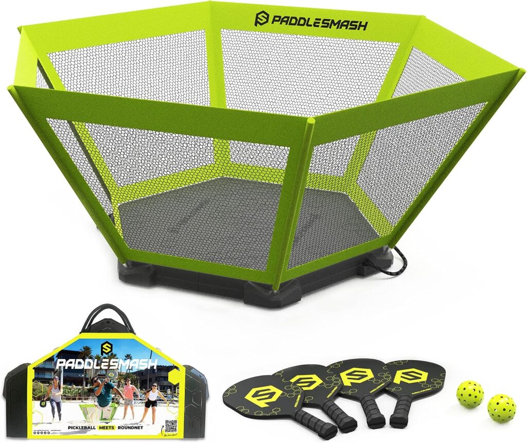 PaddleSmash - Outdoor Games - Yard Games - Beach Games - Outdoor Games for Adults and Family Comes w/ 4 Pickleball Paddles 2 Balls Court Case - Perfect for Backyard Beach Tailgate Lawn Games PaddleSmash - Outdoor Games - Yard Games - Beach Games - Outdoor Games for Adults and Family Comes w/ 4 Pickleball Paddles 2 Balls Court Case - Perfect for Backyard Beach Tailgate Lawn Games
