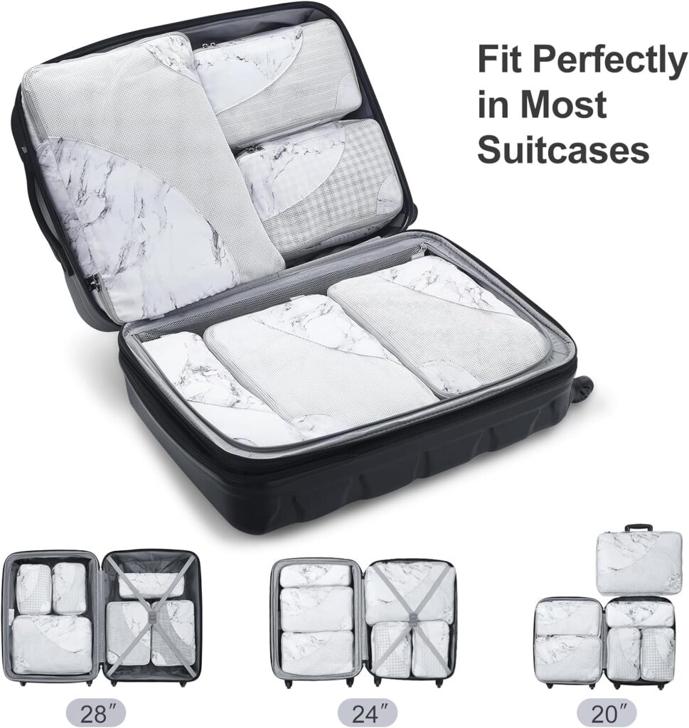 OlarHike 6 Set Packing Cubes for Travel, Luggage Organizer Bags for Travel Accessories Travel Essentials, Travel Cubes for Carry on Suitcases,4 Various Sizes(Large,Medium,Small,Slim) OlarHike 6 Set Packing Cubes for Travel, Luggage Organizer Bags for Travel Accessories Travel Essentials, Travel Cubes for Carry on Suitcases,4 Various Sizes(Large,Medium,Small,Slim)
