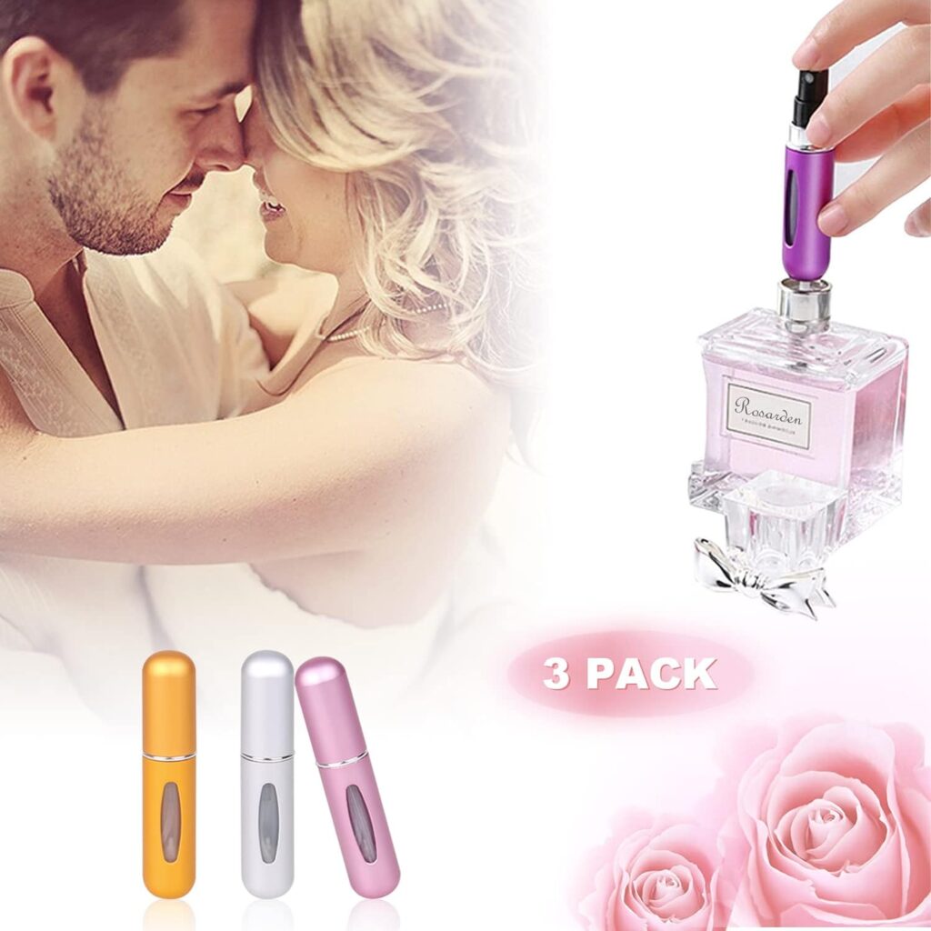 Travel Mini perfume Refillable Atomizer Container, Portable , Travel Size , Scent Pump Case, Fragrance Empty spray bottle for Traveling and Outgoing 5ml (2Pcs)