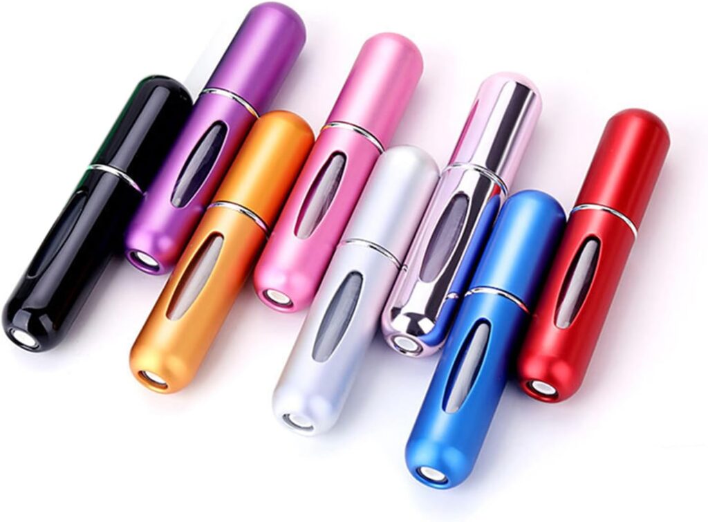 Travel Mini perfume Refillable Atomizer Container, Portable , Travel Size , Scent Pump Case, Fragrance Empty spray bottle for Traveling and Outgoing 5ml (2Pcs)
