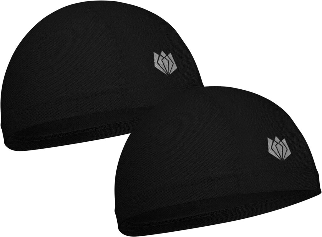 FitsT4 Active Sweat Wicking Bike Helmet Liner Cycling Skull Cap with UPF 50+ Sun Protection Mesh Cooling for Women Men FitsT4 Active Sweat Wicking Bike Helmet Liner Cycling Skull Cap with UPF 50+ Sun Protection Mesh Cooling for Women Men