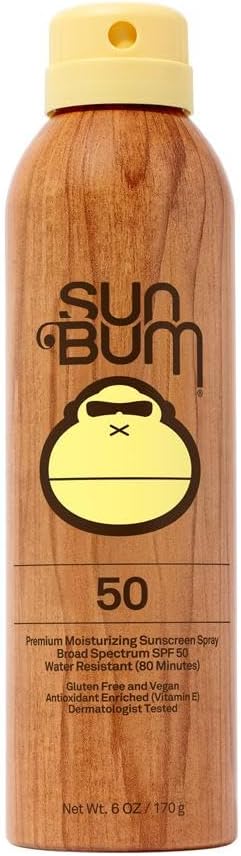 Sun Bum Original SPF 50 Sunscreen Spray |Vegan and Hawaii 104 Reef Act Compliant (Octinoxate  Oxybenzone Free) Broad Spectrum Moisturizing UVA/UVB Sunscreen with Vitamin E | 6 oz