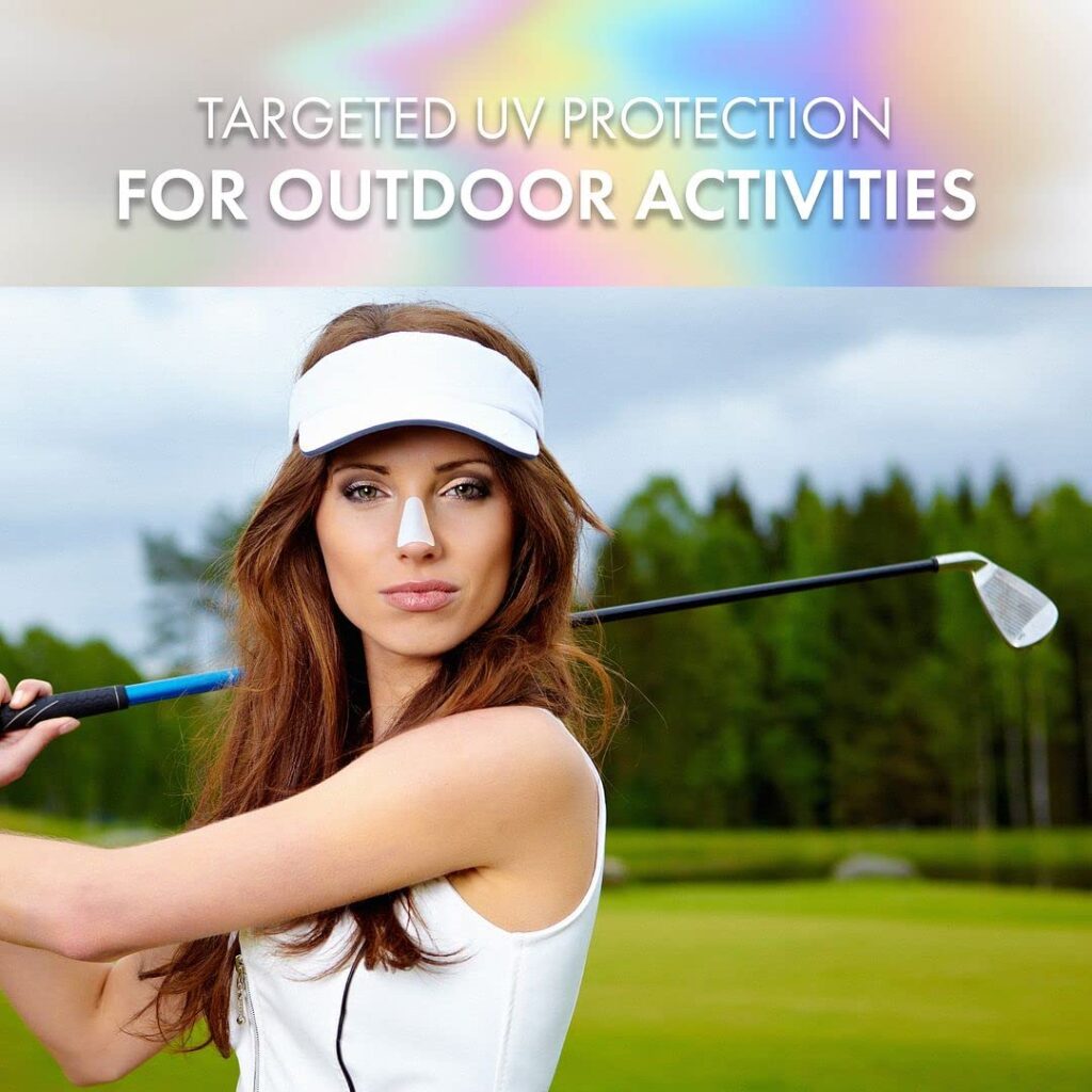 Sun Patch, Reusable Sun Screen Silicone Patches for UV Protection  Face Sunscreen, Sun Face Patches For Sun Exposure, (1 Pack/4 Nose Shapes) (White) (Golf, Surf, Swim, Ski  Snow, Outdoors)