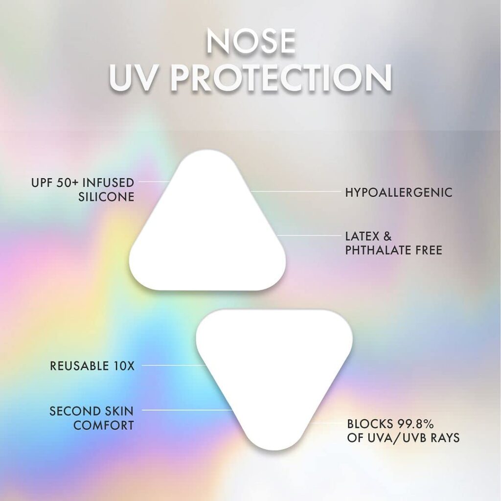 Sun Patch, Reusable Sun Screen Silicone Patches for UV Protection  Face Sunscreen, Sun Face Patches For Sun Exposure, (1 Pack/4 Nose Shapes) (White) (Golf, Surf, Swim, Ski  Snow, Outdoors)