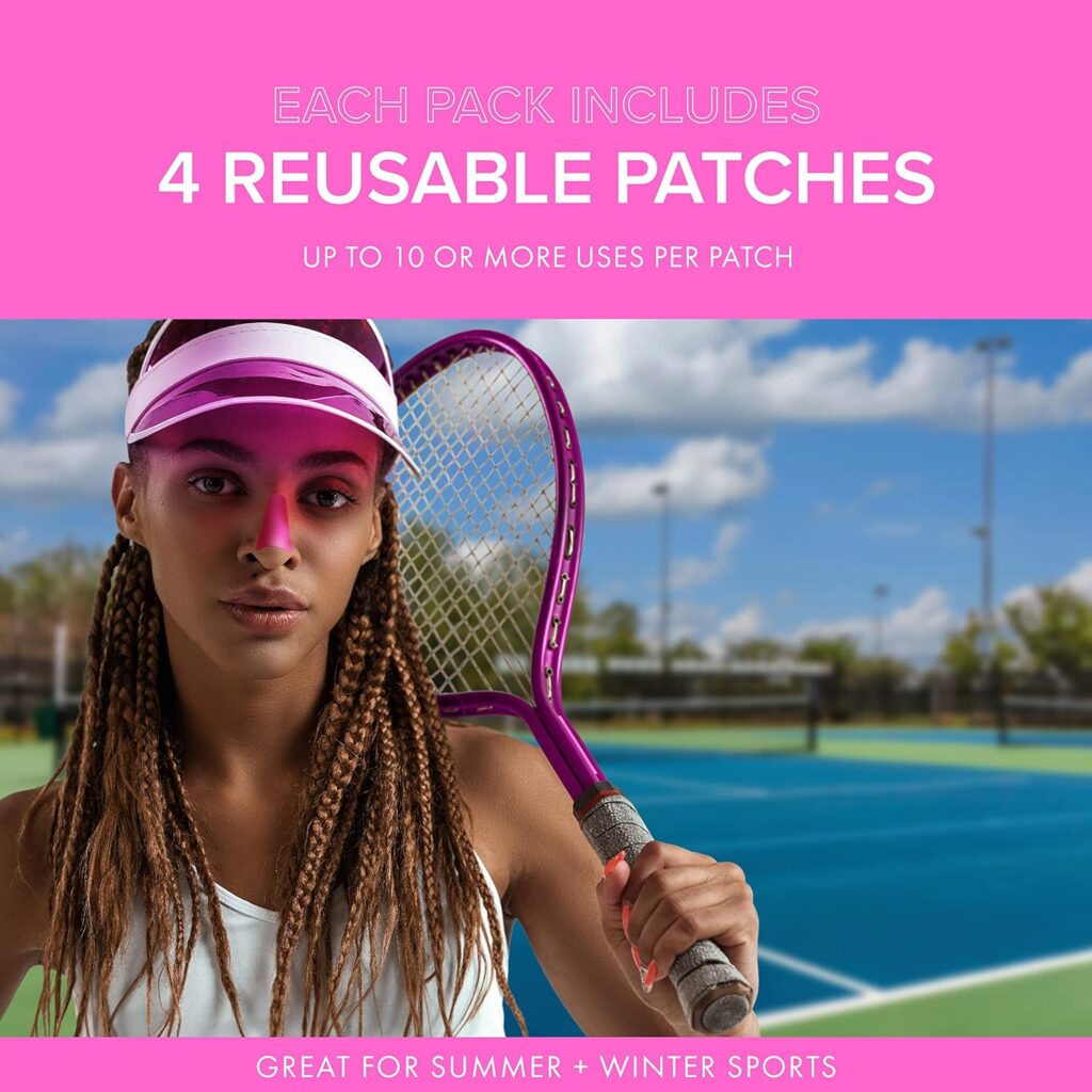 Sun Patch, Reusable Sun Screen Silicone Patches for UV Protection  Face Sunscreen, Sun Face Patches For Sun Exposure, (1 Pack/4 Nose Shapes) (White) (Golf, Surf, Swim, Ski  Snow, Outdoors)