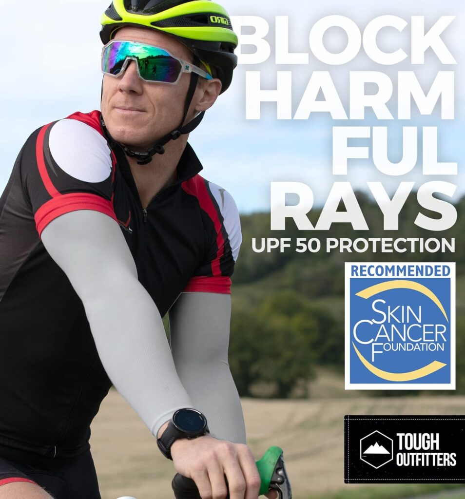 Tough Outdoors Sun Protection Arm Sleeves for Men Women - UV Sleeves - Sun Sleeves for Golf - Cycling - Football Sleeves Tough Outdoors Sun Protection Arm Sleeves for Men Women - UV Sleeves - Sun Sleeves for Golf - Cycling - Football Sleeves